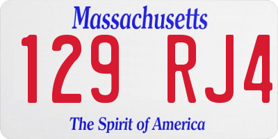 MA license plate 129RJ4