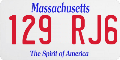MA license plate 129RJ6