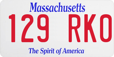 MA license plate 129RK0