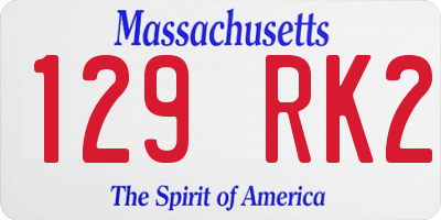 MA license plate 129RK2