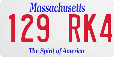 MA license plate 129RK4