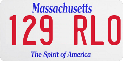 MA license plate 129RL0