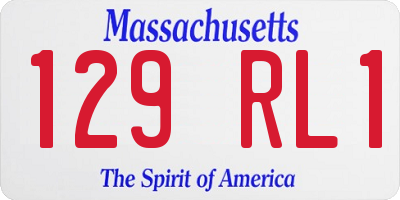 MA license plate 129RL1