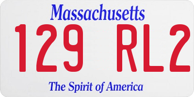 MA license plate 129RL2