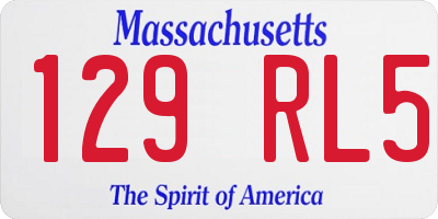 MA license plate 129RL5