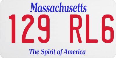 MA license plate 129RL6
