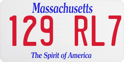 MA license plate 129RL7