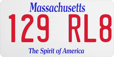 MA license plate 129RL8