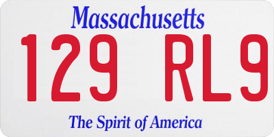 MA license plate 129RL9