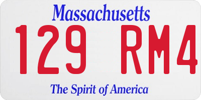 MA license plate 129RM4