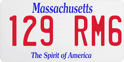MA license plate 129RM6