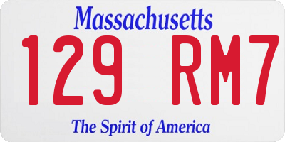MA license plate 129RM7