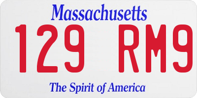 MA license plate 129RM9