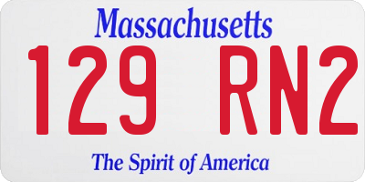 MA license plate 129RN2