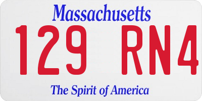 MA license plate 129RN4
