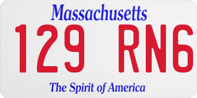 MA license plate 129RN6