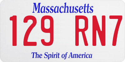 MA license plate 129RN7