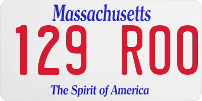 MA license plate 129RO0