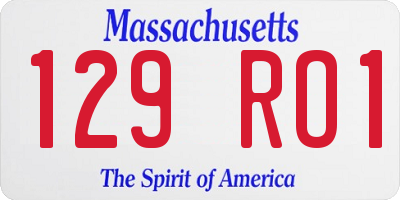 MA license plate 129RO1