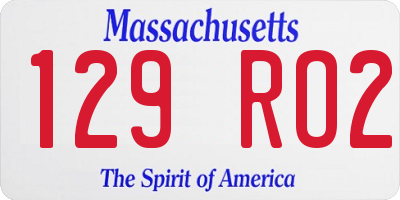 MA license plate 129RO2