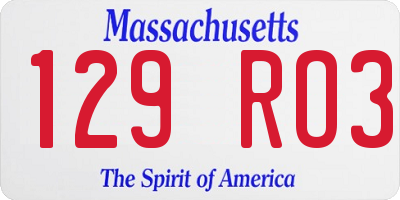 MA license plate 129RO3