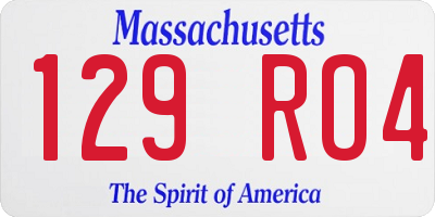 MA license plate 129RO4