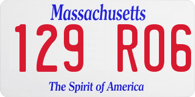MA license plate 129RO6
