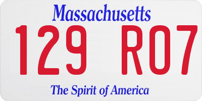 MA license plate 129RO7