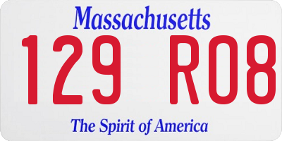 MA license plate 129RO8