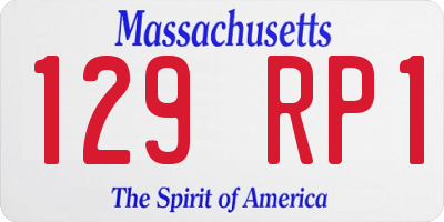 MA license plate 129RP1