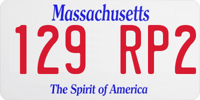 MA license plate 129RP2