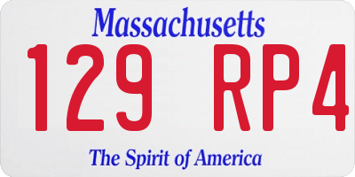 MA license plate 129RP4
