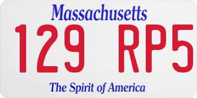 MA license plate 129RP5