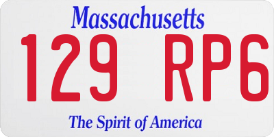 MA license plate 129RP6