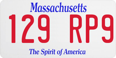 MA license plate 129RP9