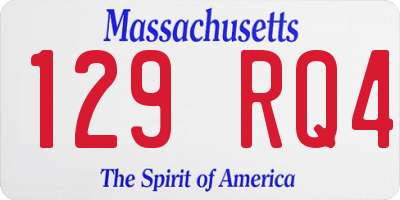 MA license plate 129RQ4