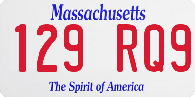 MA license plate 129RQ9