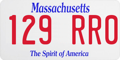 MA license plate 129RR0