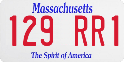 MA license plate 129RR1