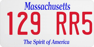 MA license plate 129RR5