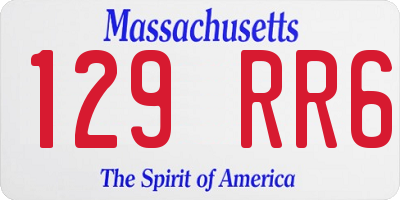 MA license plate 129RR6