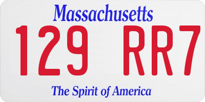 MA license plate 129RR7