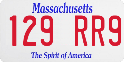 MA license plate 129RR9