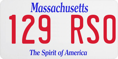 MA license plate 129RS0