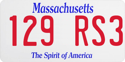 MA license plate 129RS3