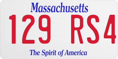 MA license plate 129RS4