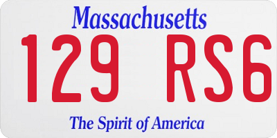 MA license plate 129RS6