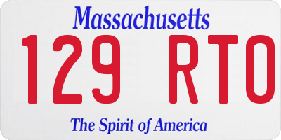 MA license plate 129RT0