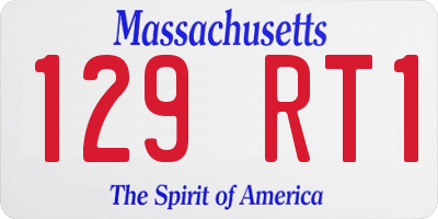 MA license plate 129RT1