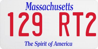 MA license plate 129RT2